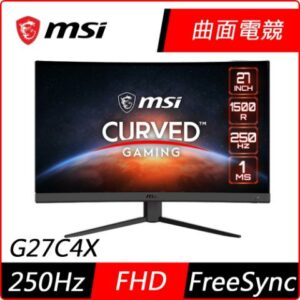 MSI微星 G27C4X 27型 250Hz FHD 曲面電競螢幕msi收購